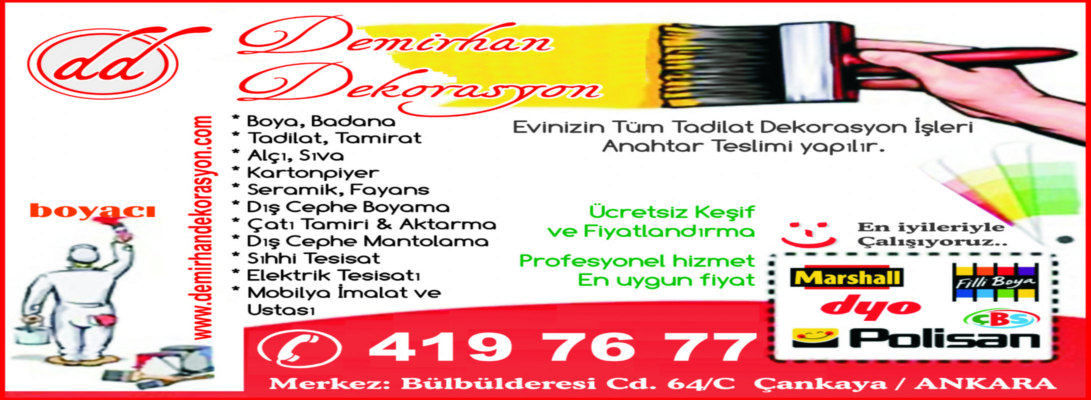 Komple Ev Dekorasyonu Çankaya Ankara 0312-4197677