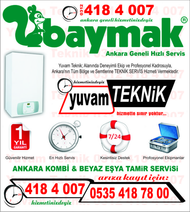 Baymak Kombi Servisi Çankaya Ankara 0312 418 4 007
