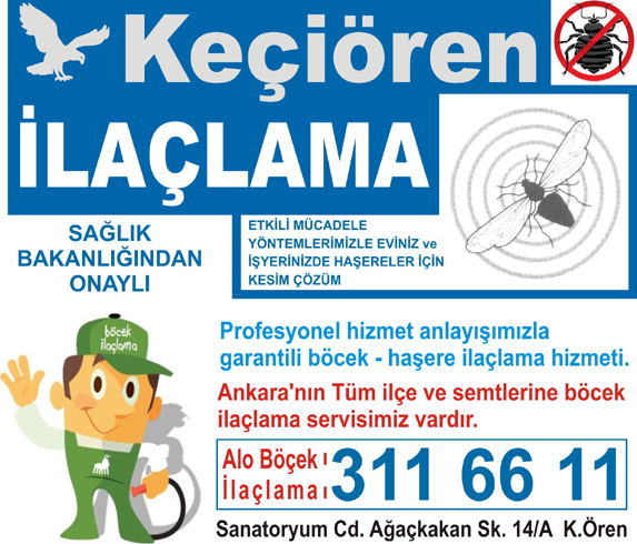 Böcek İlaçlama Çankaya Ankara