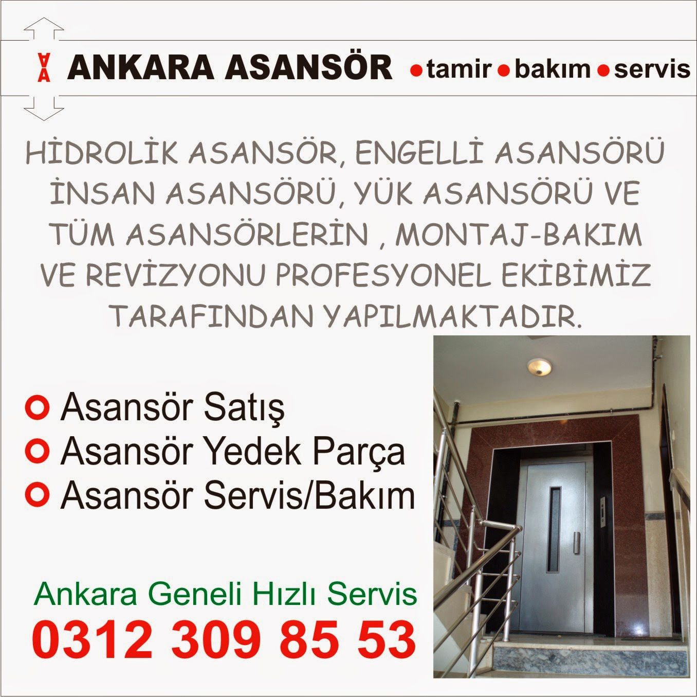 Asansör Servisleri Ankara Çankaya